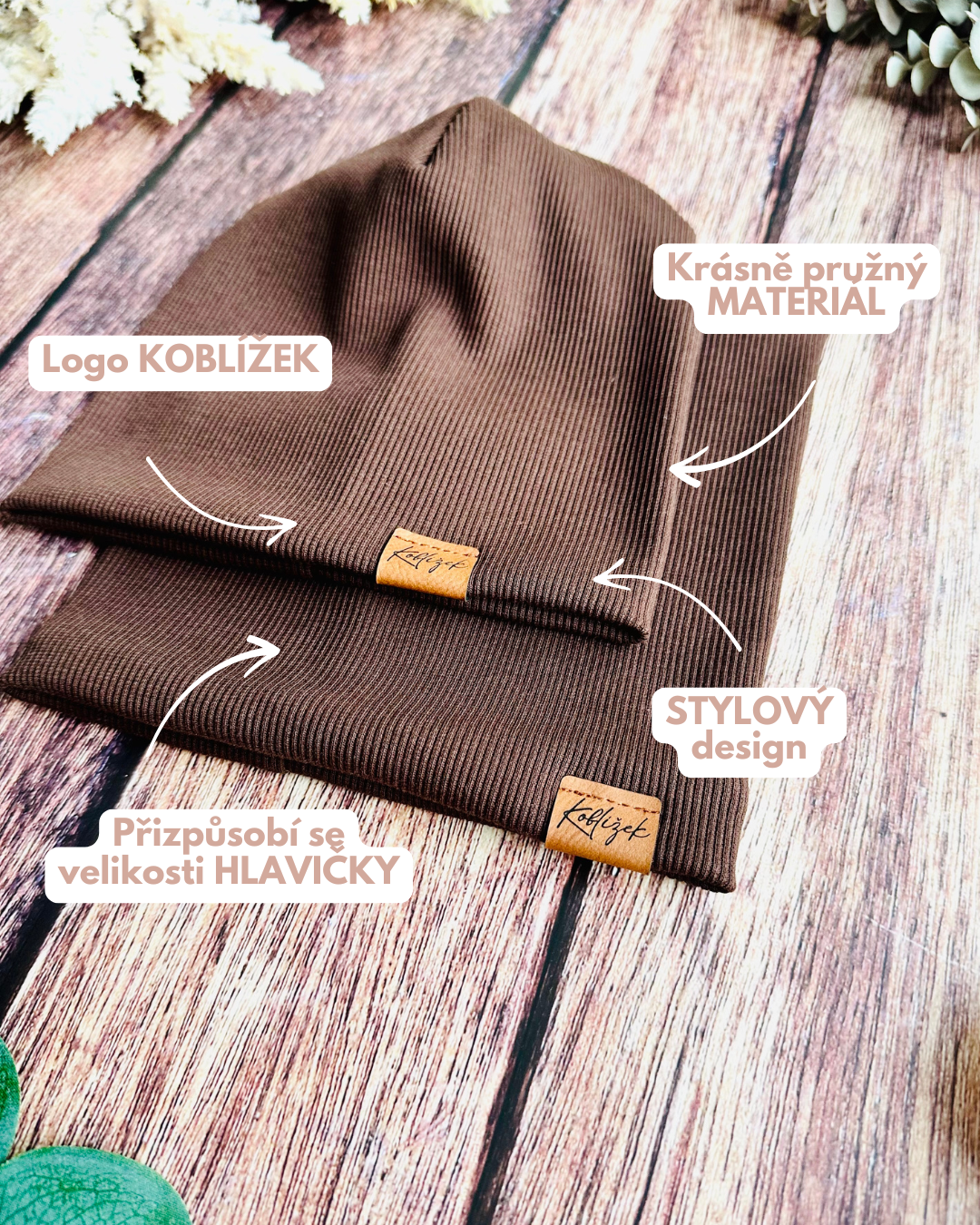 Čepička "Beanie" Čokoláda