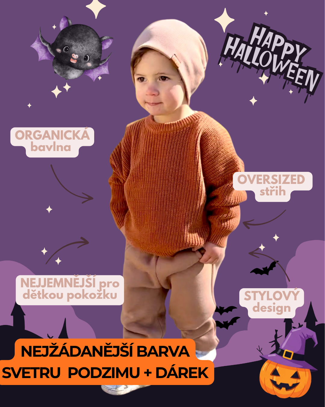 Svetr "Must Have Hipster" Skořice