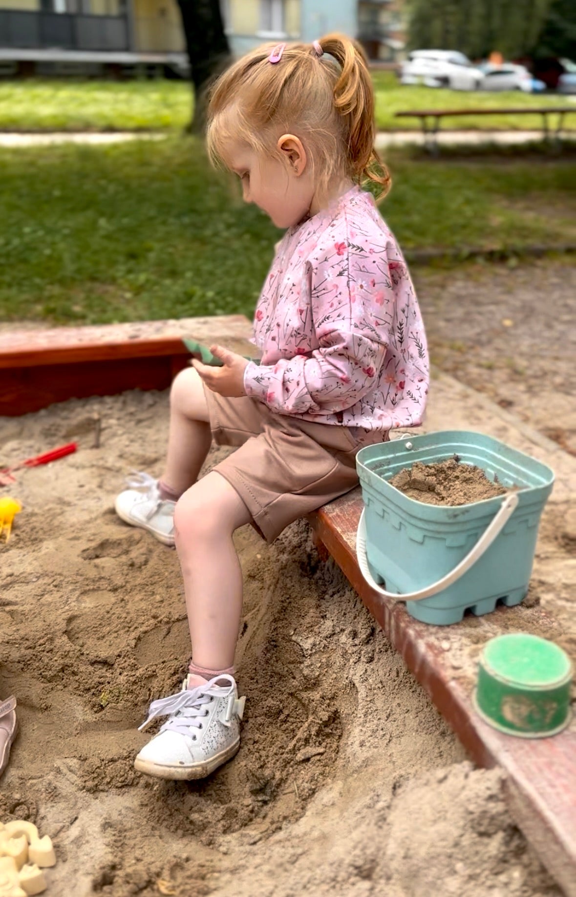 Mikina "Oversized" Růžová kvítka