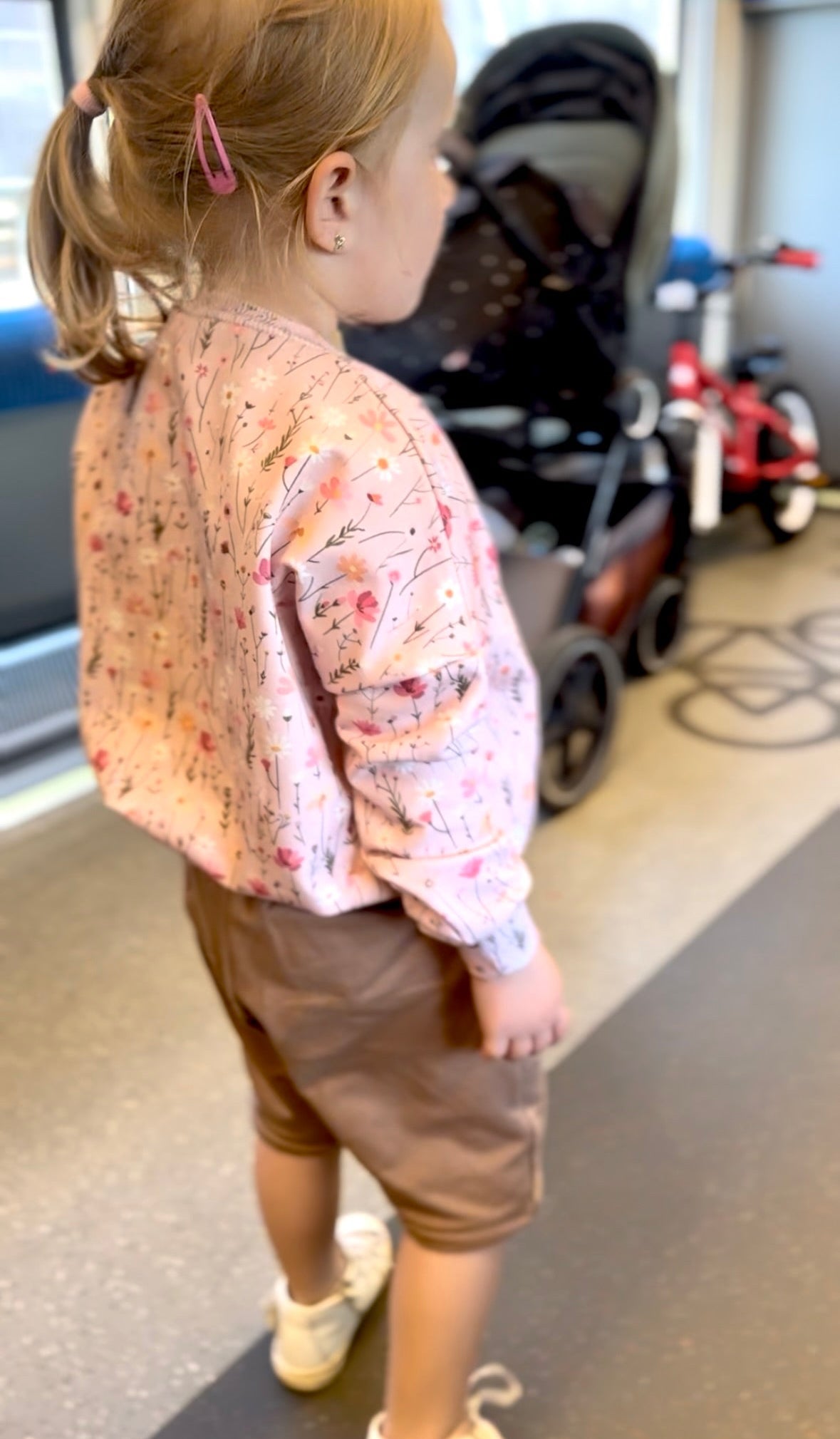 Mikina "Oversized" Růžová kvítka