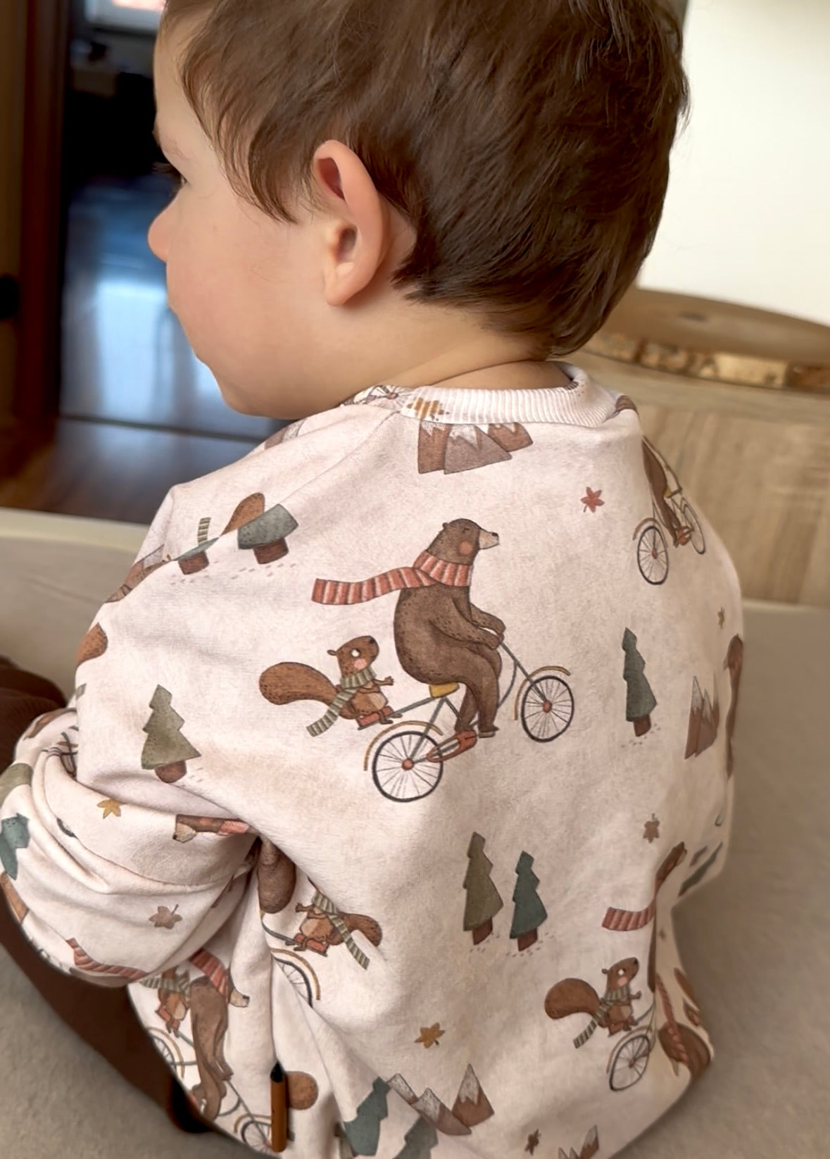Mikina "Oversized" Medvídek na kole