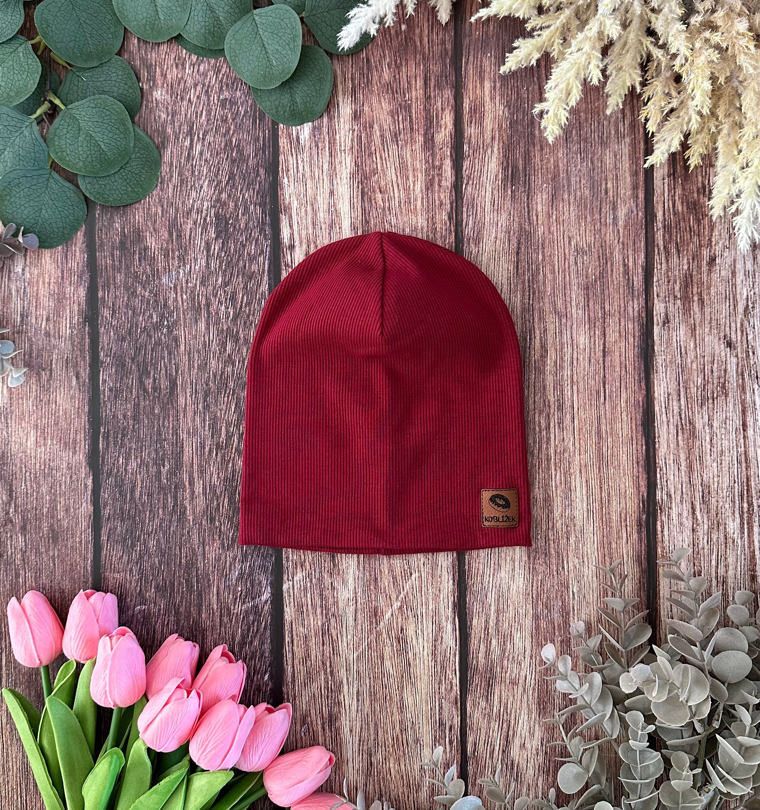 Čepice "Beanie" Vínová Koblížek vel. 74
