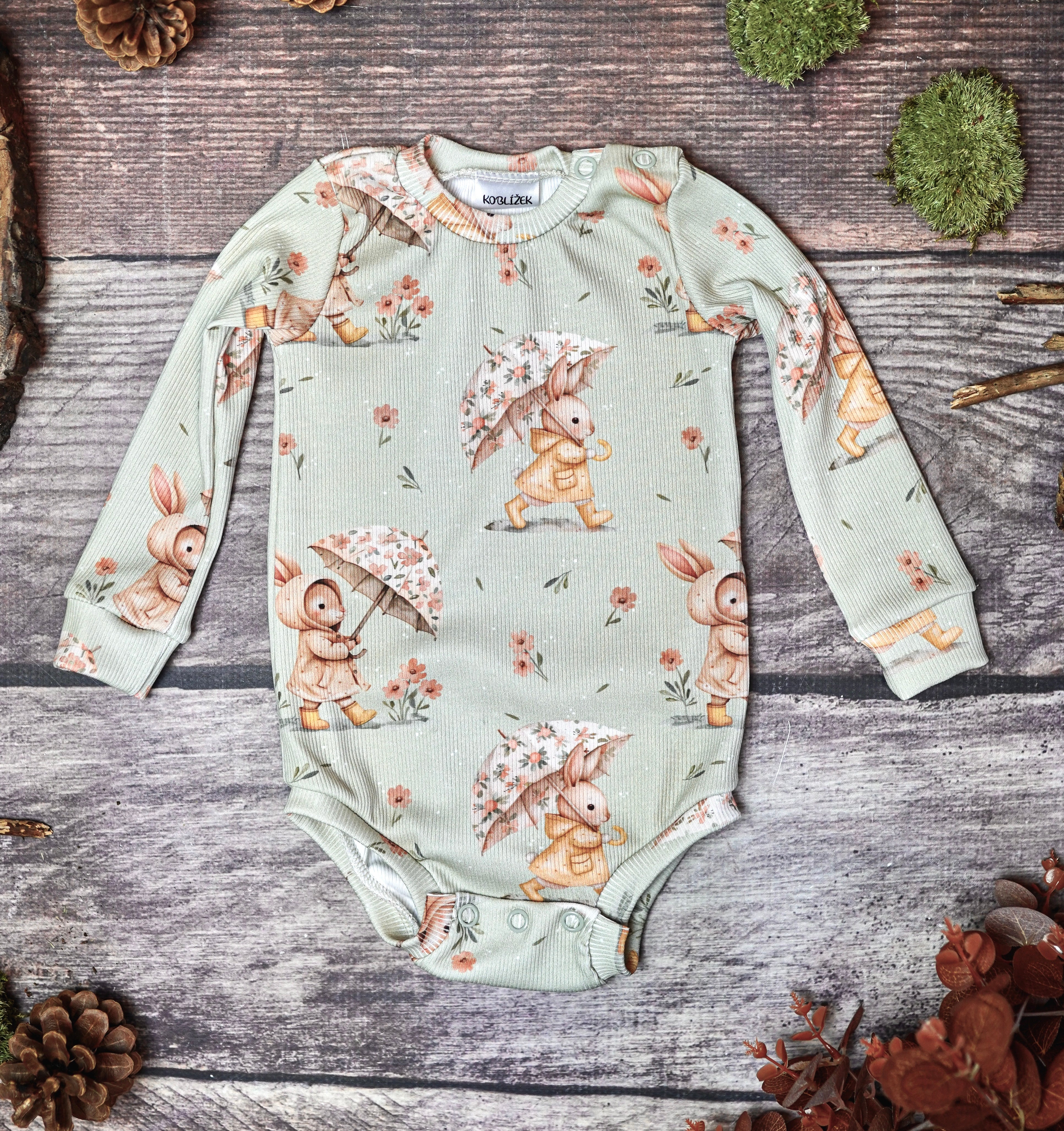 Body s dlouhým rukávem Králíček v dešti