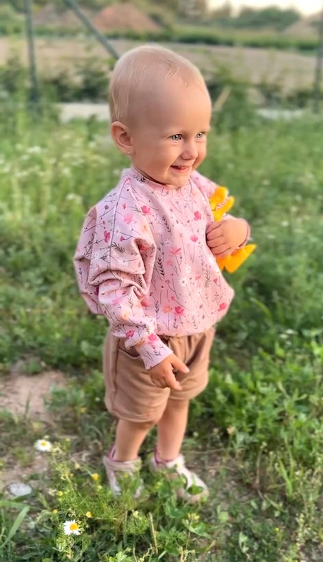 Mikina "Oversized" Růžová kvítka