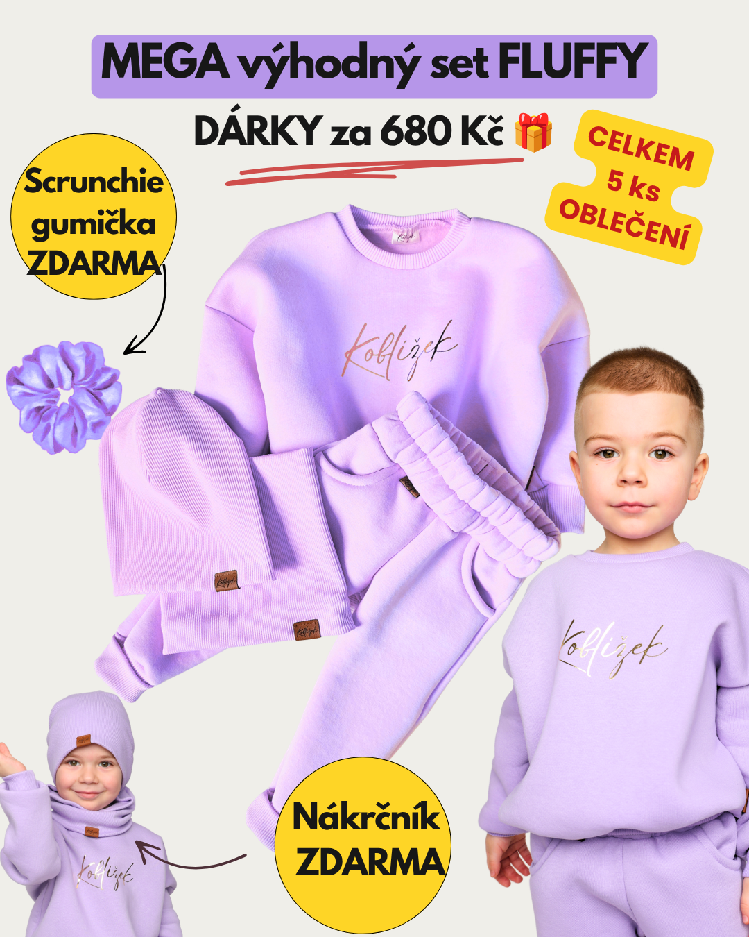 MEGA výhodný set Lila Fluffy
