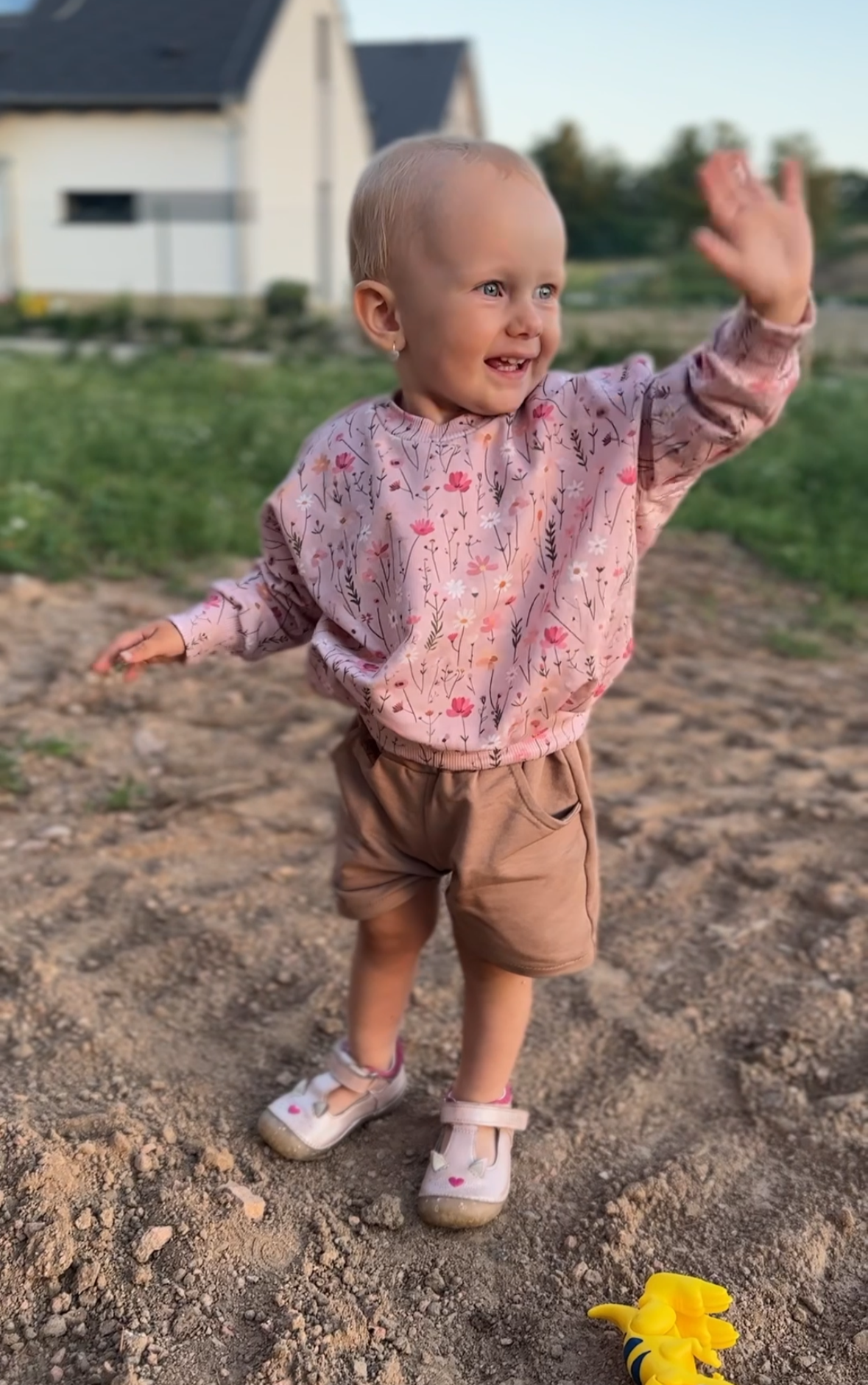 Mikina "Oversized" Růžová kvítka