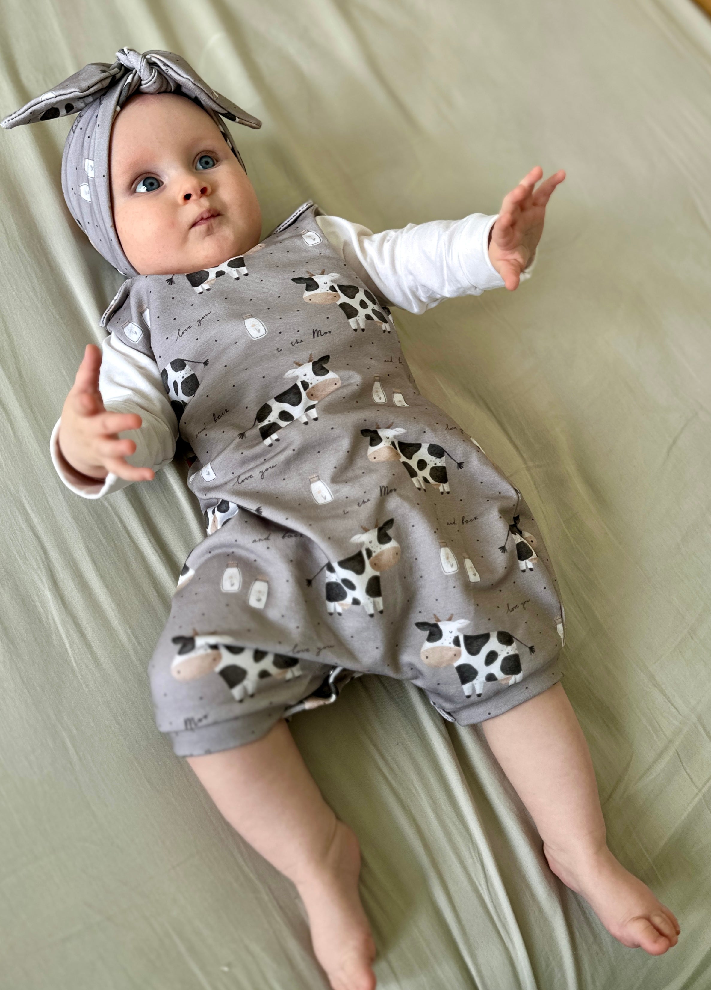 Romper dlouhé/krátké nohavice BŮŮů s uzlíkem na zádech