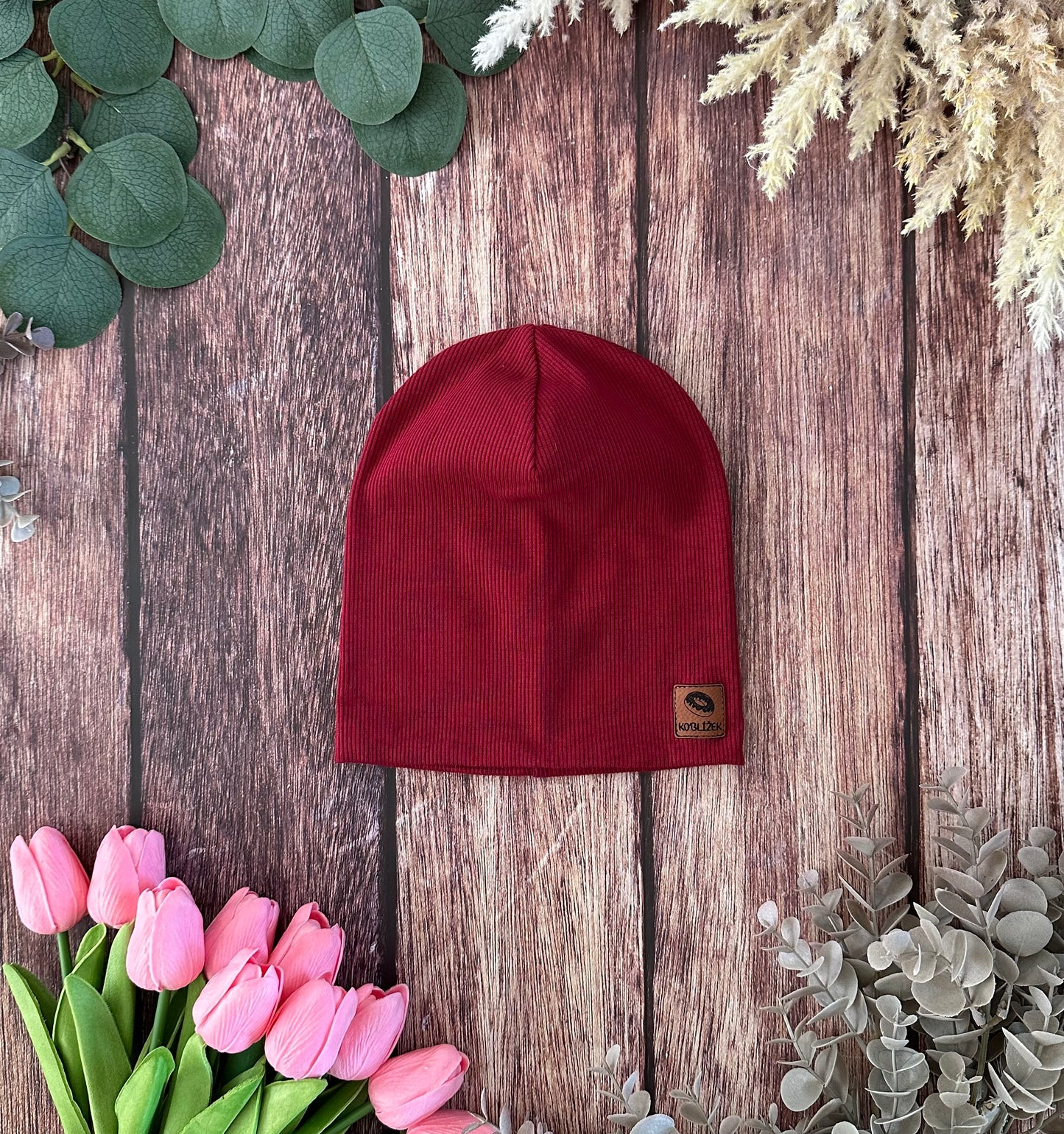 Čepice "Beanie" Vínová Koblížek vel. 74