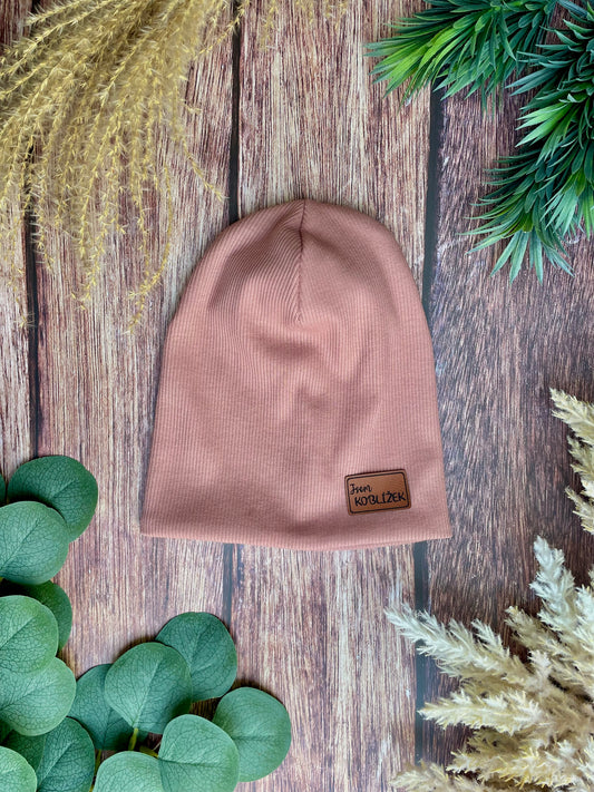 Ladící čepička "Beanie" zaprášená starorůžová